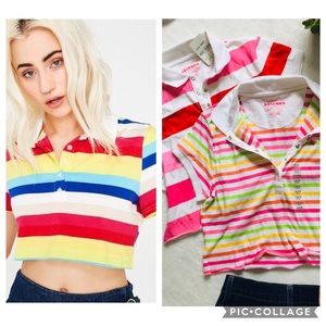 FREE rainbow + pink polo crop top bundle